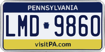 PA license plate LMD9860