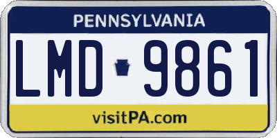 PA license plate LMD9861