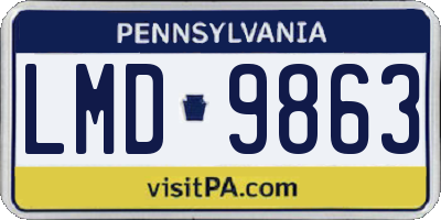 PA license plate LMD9863