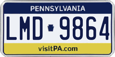 PA license plate LMD9864
