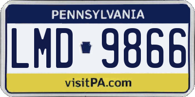 PA license plate LMD9866