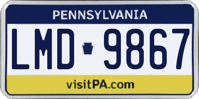 PA license plate LMD9867