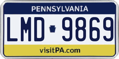 PA license plate LMD9869