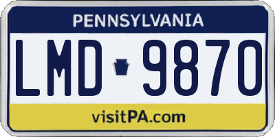 PA license plate LMD9870