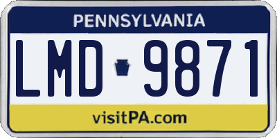PA license plate LMD9871