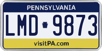 PA license plate LMD9873