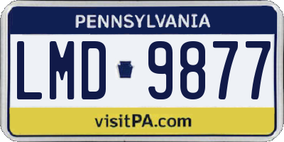 PA license plate LMD9877