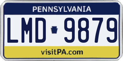 PA license plate LMD9879