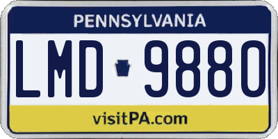 PA license plate LMD9880