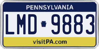 PA license plate LMD9883