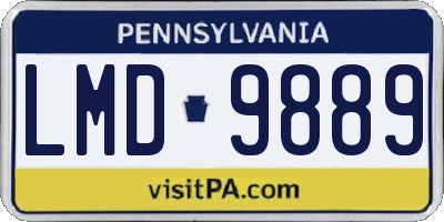 PA license plate LMD9889