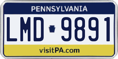 PA license plate LMD9891