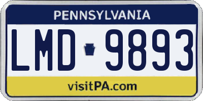 PA license plate LMD9893