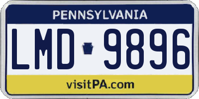 PA license plate LMD9896