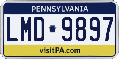 PA license plate LMD9897