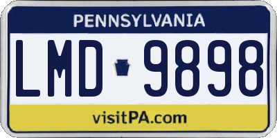 PA license plate LMD9898