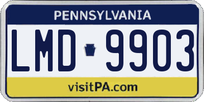 PA license plate LMD9903