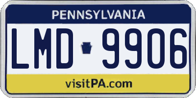 PA license plate LMD9906