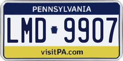PA license plate LMD9907