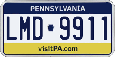 PA license plate LMD9911