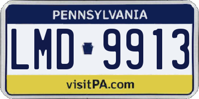 PA license plate LMD9913