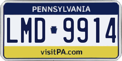 PA license plate LMD9914