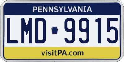 PA license plate LMD9915