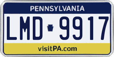 PA license plate LMD9917