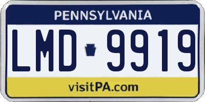 PA license plate LMD9919