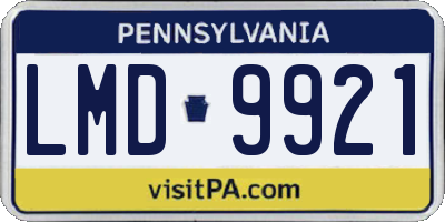 PA license plate LMD9921
