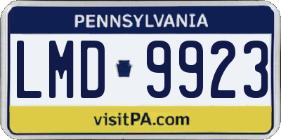 PA license plate LMD9923