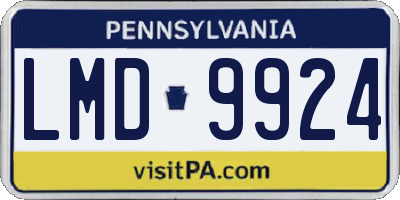 PA license plate LMD9924