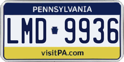 PA license plate LMD9936