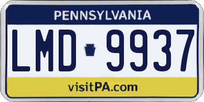 PA license plate LMD9937