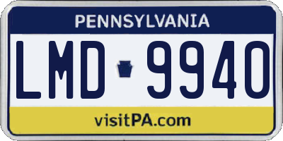 PA license plate LMD9940