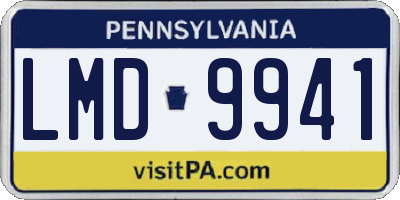 PA license plate LMD9941