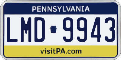 PA license plate LMD9943