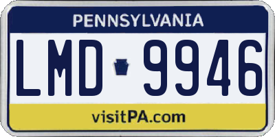 PA license plate LMD9946
