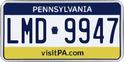 PA license plate LMD9947