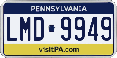 PA license plate LMD9949