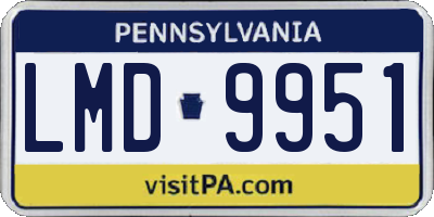 PA license plate LMD9951