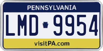 PA license plate LMD9954