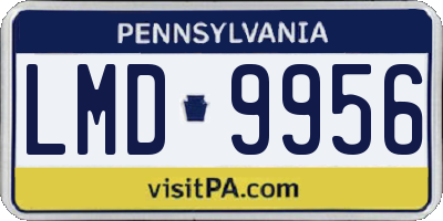 PA license plate LMD9956