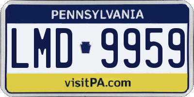 PA license plate LMD9959