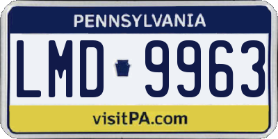PA license plate LMD9963