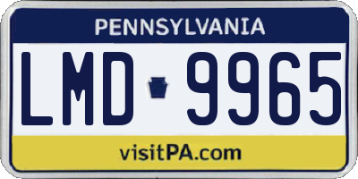 PA license plate LMD9965