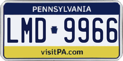 PA license plate LMD9966