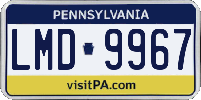 PA license plate LMD9967