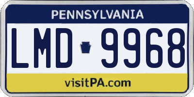 PA license plate LMD9968
