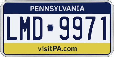 PA license plate LMD9971
